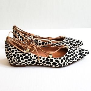Halogen Calf Hair Animal Print Flats Size …